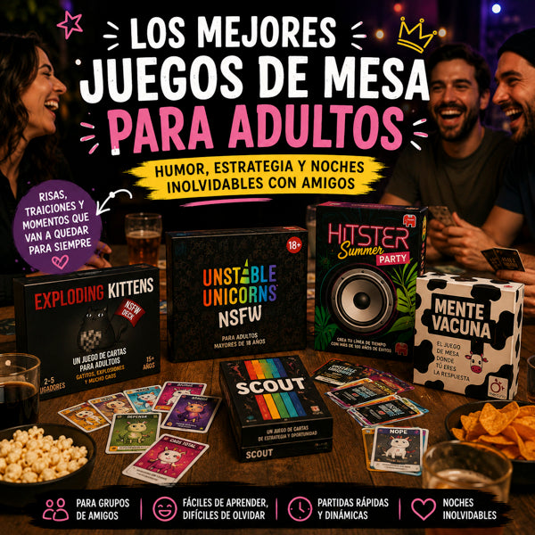 Los mejores juegos de mesa para adultos: humor, estrategia y noches inolvidables con amigos