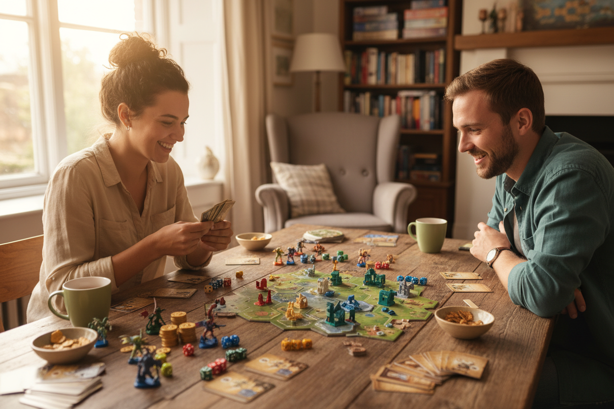 dos personas jugando juegos de mesa